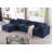 Amiyiah 142 Inch Upholstered L-shaped Soft Cloud Couch Sectional With Ottoman, Dark Blue Polyester-207874780