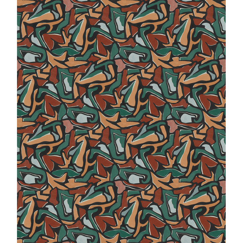 Puzzle Petite 10cm x 60m Wallpaper Roll, Black/Green/Red/Orange