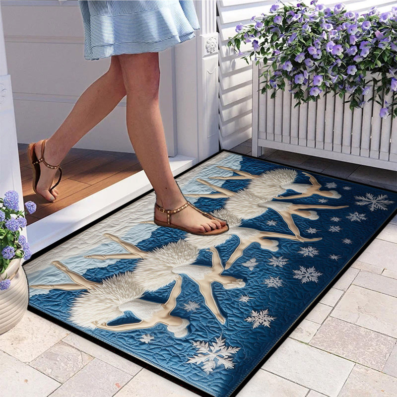 Tapis de bain en velours de cristal à motif de tapis en kbndieu pour tapis de salle de bain antidérapant, C