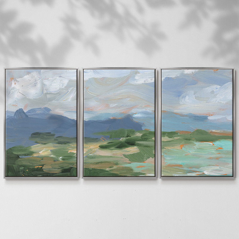" Painter's Composition Study I " 3 - Pieces, 40" H x 78" W , Silver