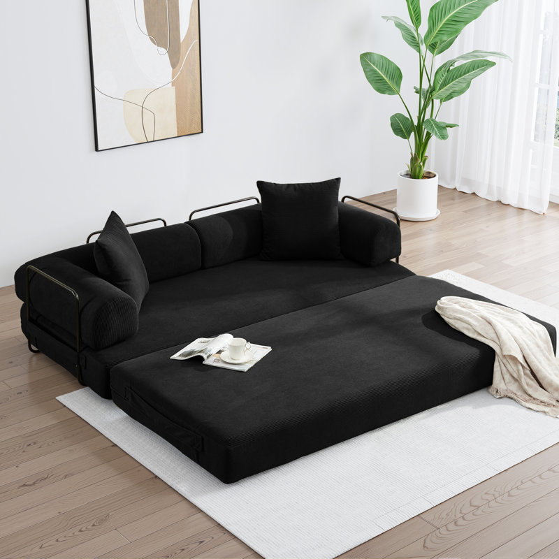 Canapé convertible Boneless, Noir