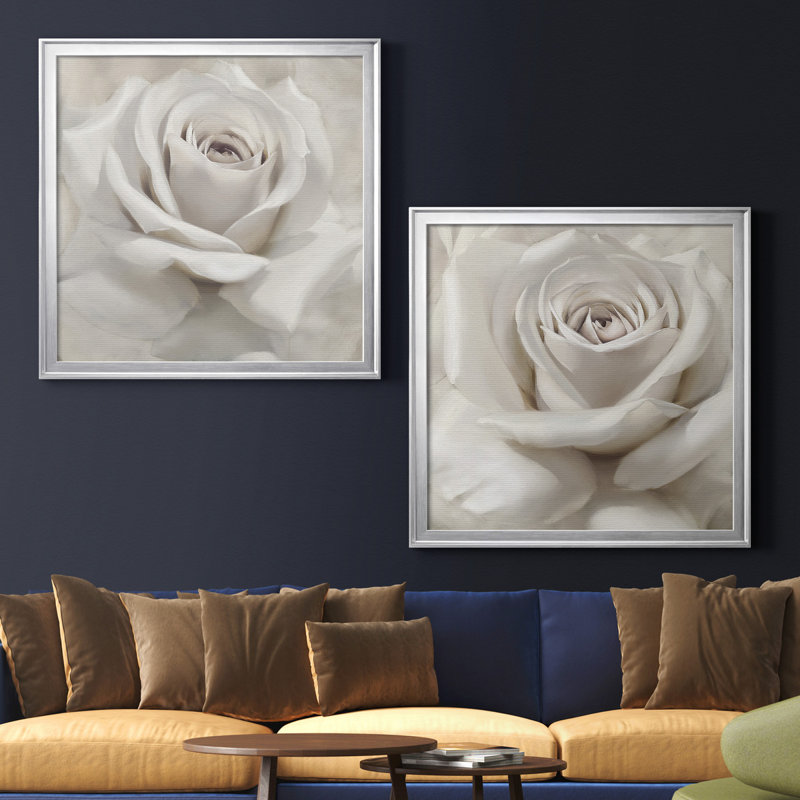 «Dreamy I», ensemble de 2 reproductions d'art encadrées, Toile encadrée, H 17,5 po x l 35 po x P 1,5 po, Argent argent
