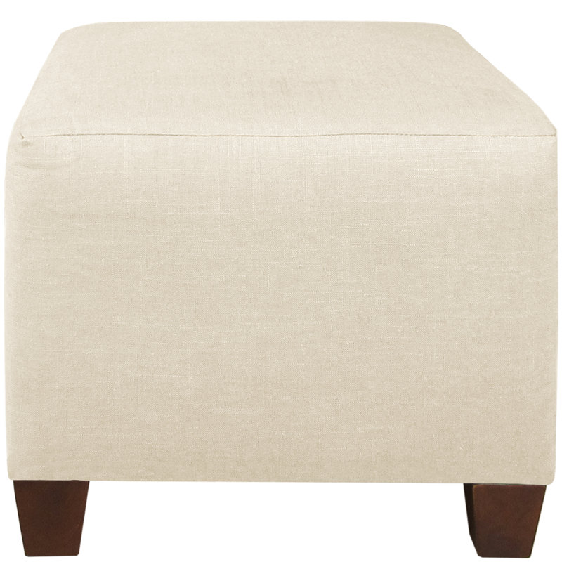 Connie Upholstered Ottoman, Classic Talc Linen