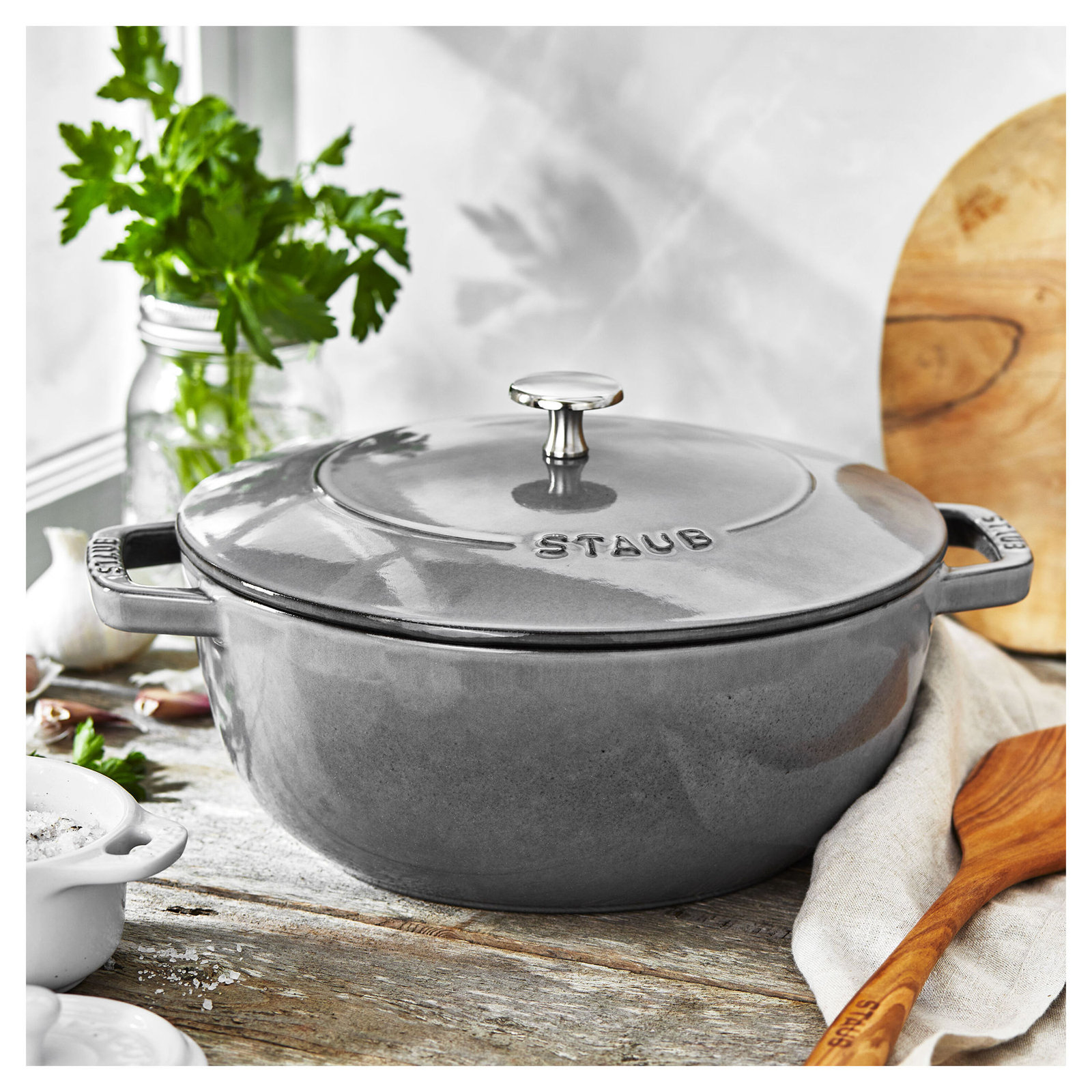 Handcrafted Enameled Cast Iron Dutch Oven, Graphite Gray