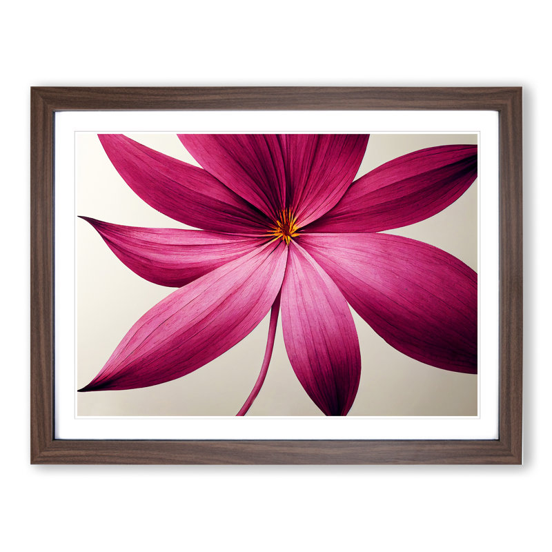 XH1022-6821X Peaceful Flower - Picture Frame Print, 25cm H x 34cm W x 2cm D, Brown