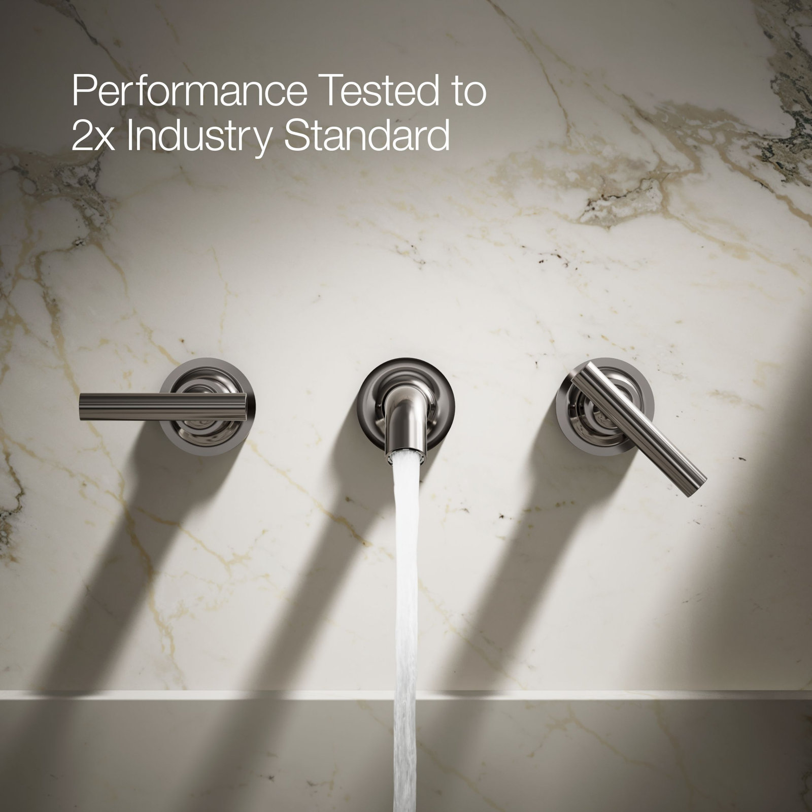 Purist Wall-Mounted Bathroom Faucet, Lever Handle, Vibrant Titanium