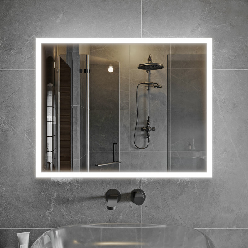 Gabriella Modern LED Bathroom Vanity Mirror, 30" H x 24" W x 2" D