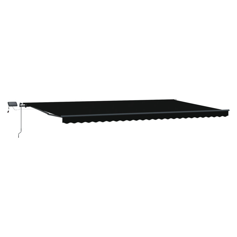 Brayden Studio Fabric Cover Retractable Patio Awning, 600 cm W x 300 cm D, Black
