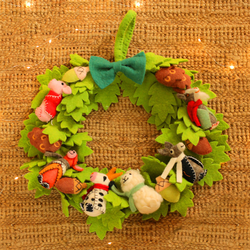 Ophelia & Co. Handmade Barnyard Party Wool Felt Wreath