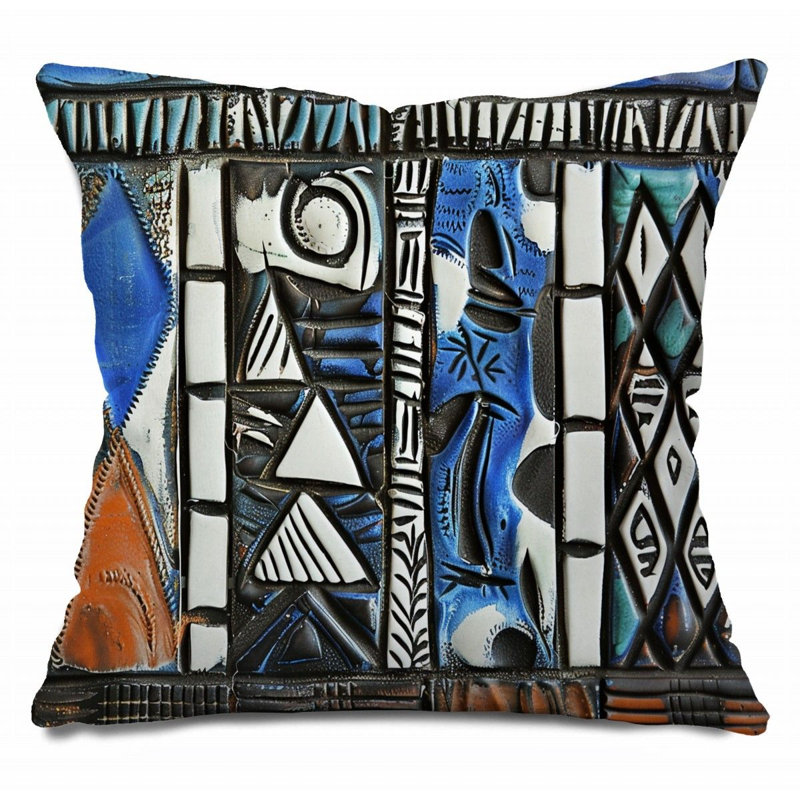Coussin décoratif réversible en mélange de coton, H 26 po x l 26 po