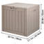 Organisateur de rangement de patio extérieur en résine 31 gallons en polypropylène gris compact pour tuyaux et coussins