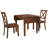 Compact Walnut Dining Table Sets With Extendable Leaf And Chairs