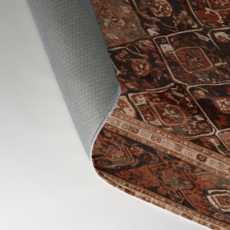 Tapis d'intérieur et d'extérieur noir Persian, Rectangle 9 pi x 12 pi