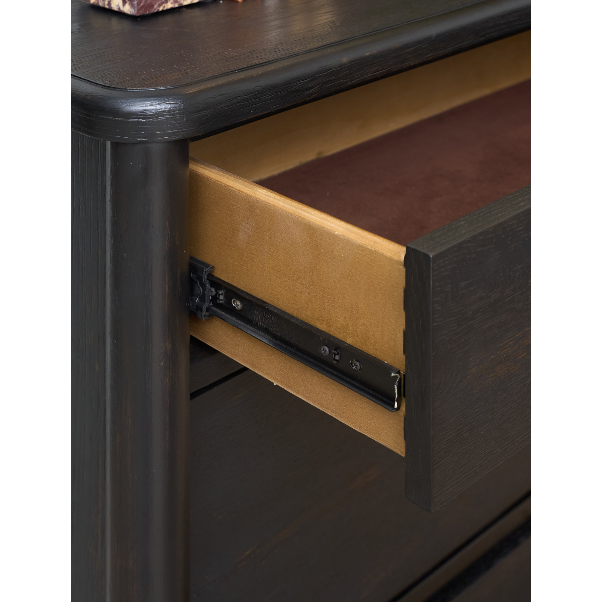 Ebony Eight Drawer Dresser, Black