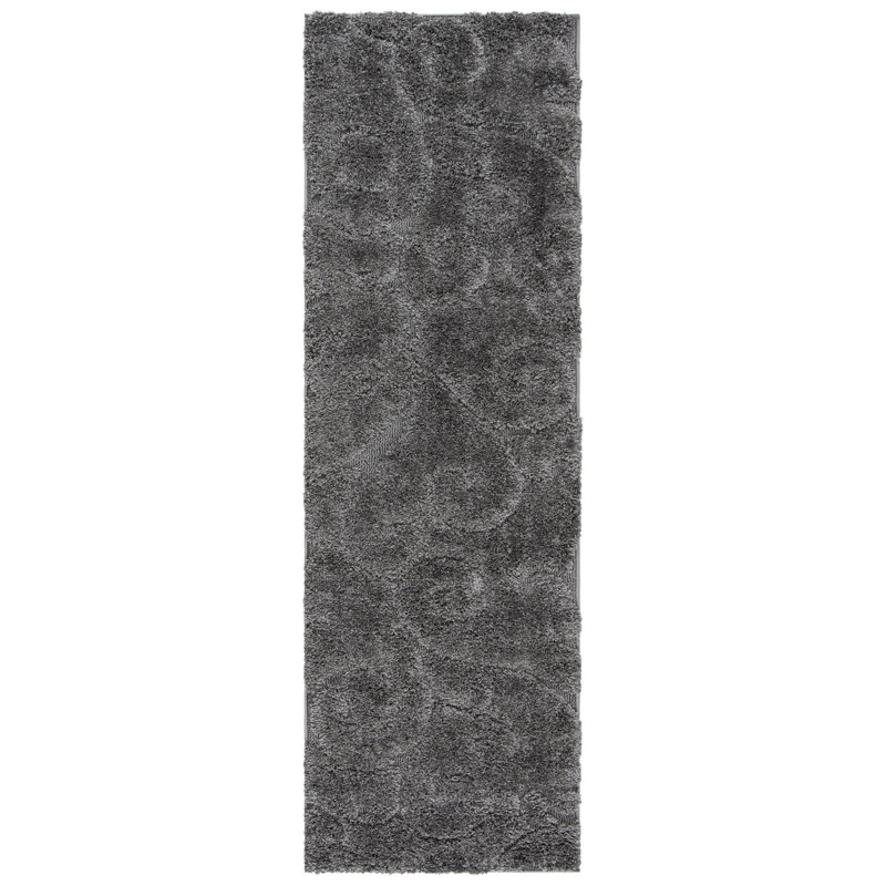 Chaffin Shag Performance Solid Color Rug, Runner 2'3" x 9', Dark Gray