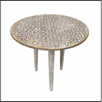 Table de bout ronde avec pieds robustes