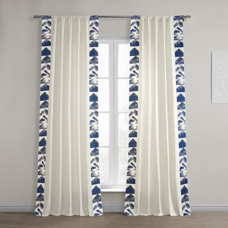 Rideaux à bordure simple en coton Artisan Modern, L 50 po x L 120 po, Doré
