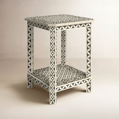 Ersa 18" Bone Inlay End Table
