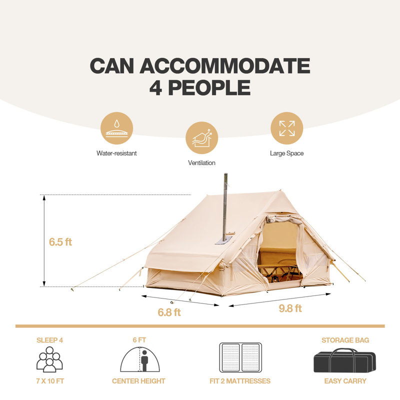 Tente de camping gonflable avec pompe