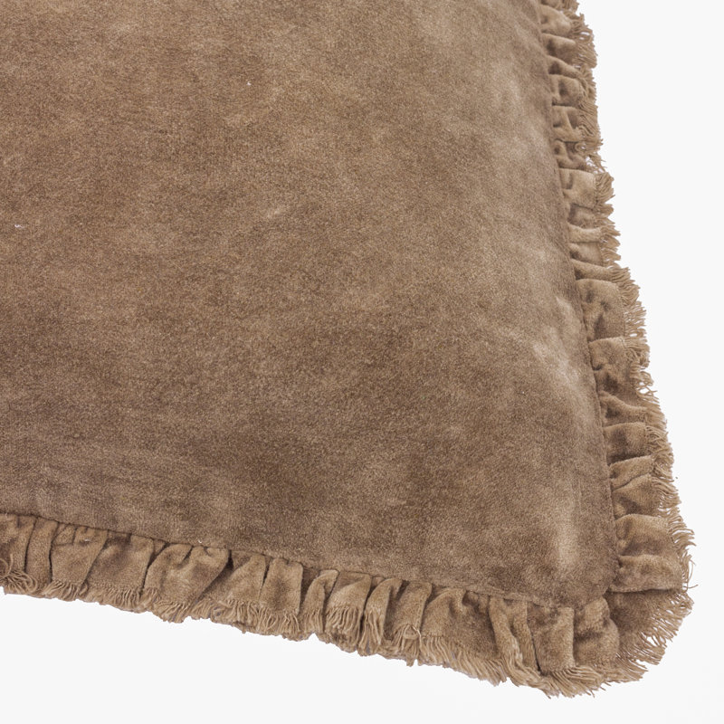 Bertie Square Cushion, Brown, Duck Down