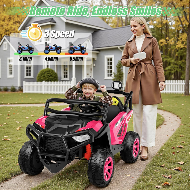 Jouets 24 Volt Ride On, 2 places Ride On Cars avec télécommande, 2X200W Utv avec Bluetooth, MP3, ceintures de sécurité, réglage du volume, suspension