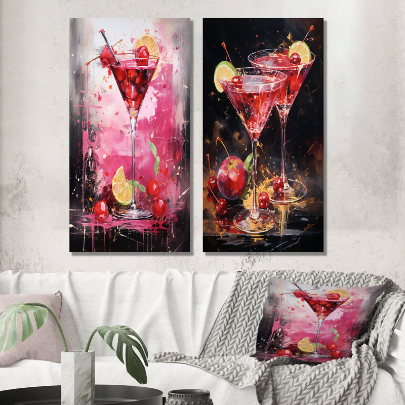 Ensemble de salon Cosmo Cosmos Martini, H 32 po x l 33 po, Toile tendue
