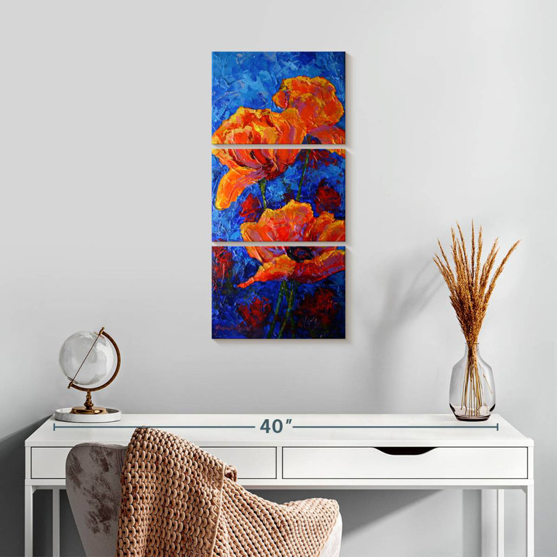 Coquelicots I, H 27 po x l 12 po