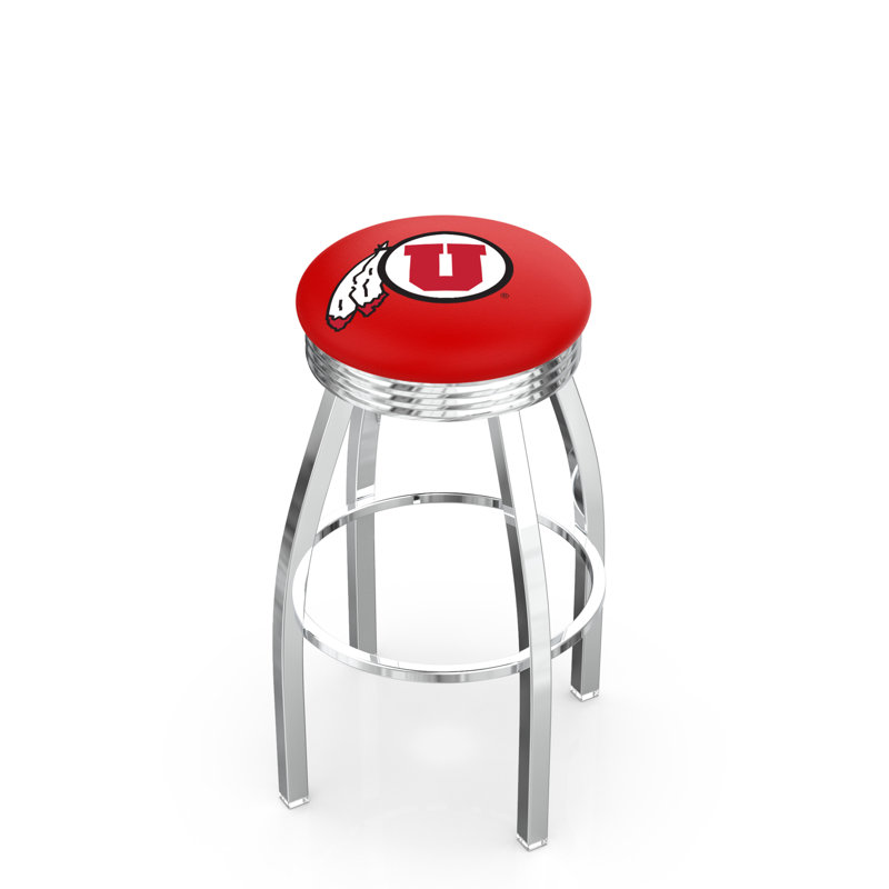 Tabouret de bar Logo Series, Tabouret de comptoir (siège d'une hauteur de 25 p, Noir soudé uni, Université du Utah