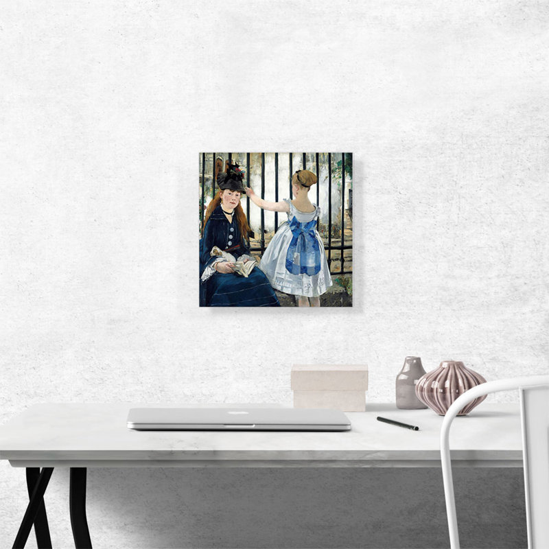 "Le chemin de fer 1873" par Edward Manet - reproduction d'art sur toile tendue, H 12 po x l 12 po x P 0,75 po