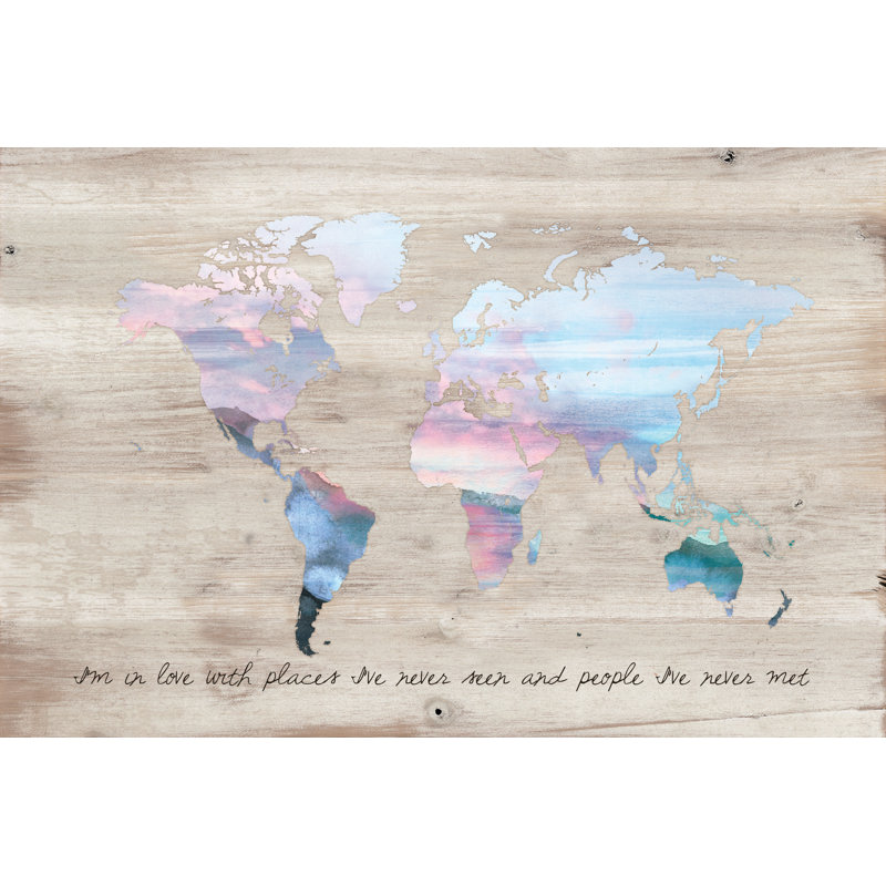 Pattern Map Wood 10 - Wrapped Canvas Print, 30cm H x 46cm W x 3.8cm D