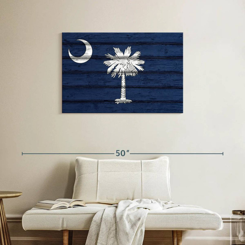 Drapeau de la Caroline du Sud Borges Wood Style, H 24 po x l 36 po