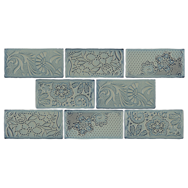 Antic Feelings 3" x 6" Ceramic Patterned Subway Tile, Feelings Griggio