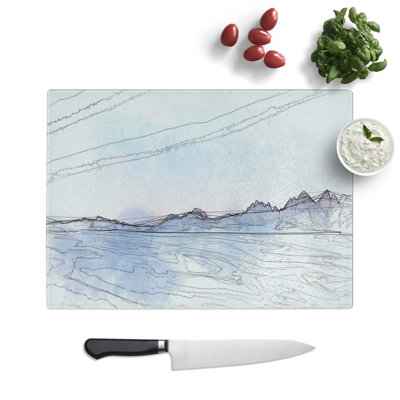 Tempered Glass Mountains in Plose Italy Chopping Board
