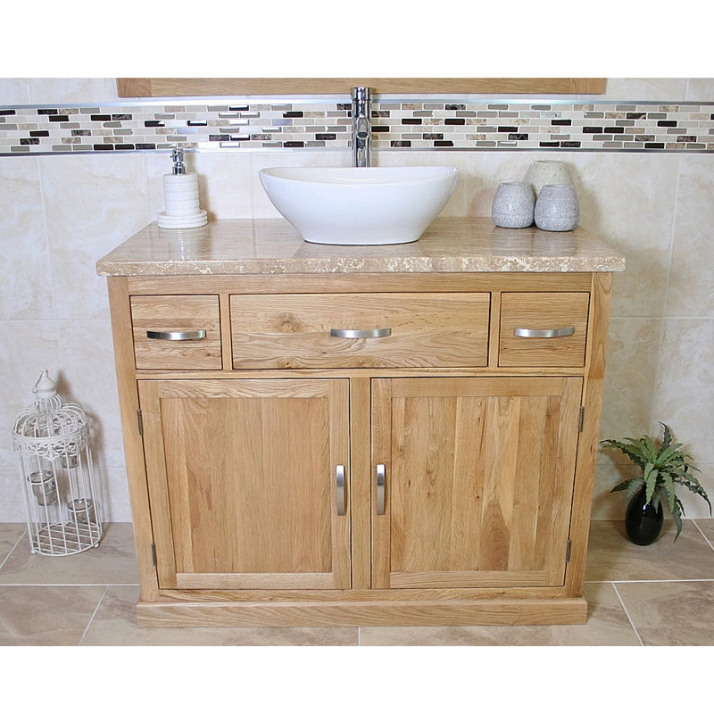 Thaddeus 1000mm Single Bathroom Vanity with Vessel Ceramic Basin