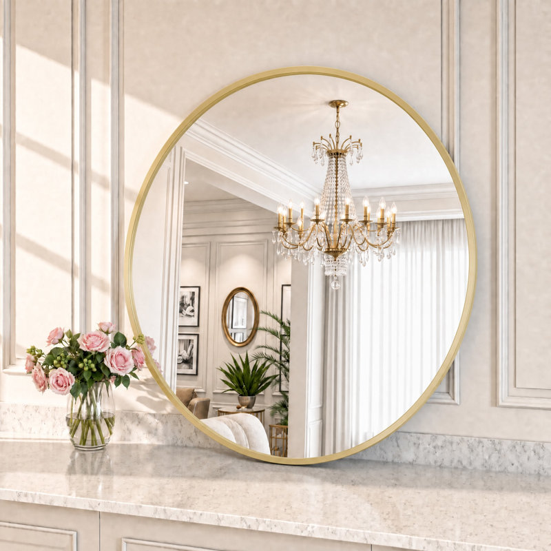 Miroir de salle de bain Lunara, 20 po x 20 po, Gold