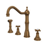 Edwardian Double Handle Kitchen Faucet with Accessories