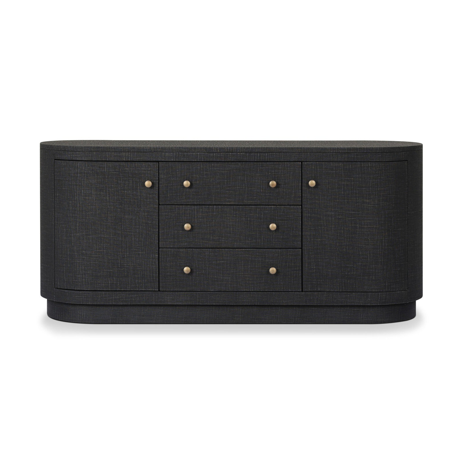 Dysen 60 " Mahogany Media Console, Black Linen