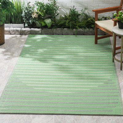 Tapis d'extérieur imperméable en plastique vert paille Jolett