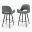 Lyla Luxury Fabric Upholstered Breakfast Bar Stools With Metal Legs-581342611