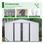 Remise de rangement extérieure 10 pi x 8 pi, remise en métal toutes saisons avec portes verrouillables, remise à outils pour le jardin, le patio, la cour arrière, la pelouse, gris