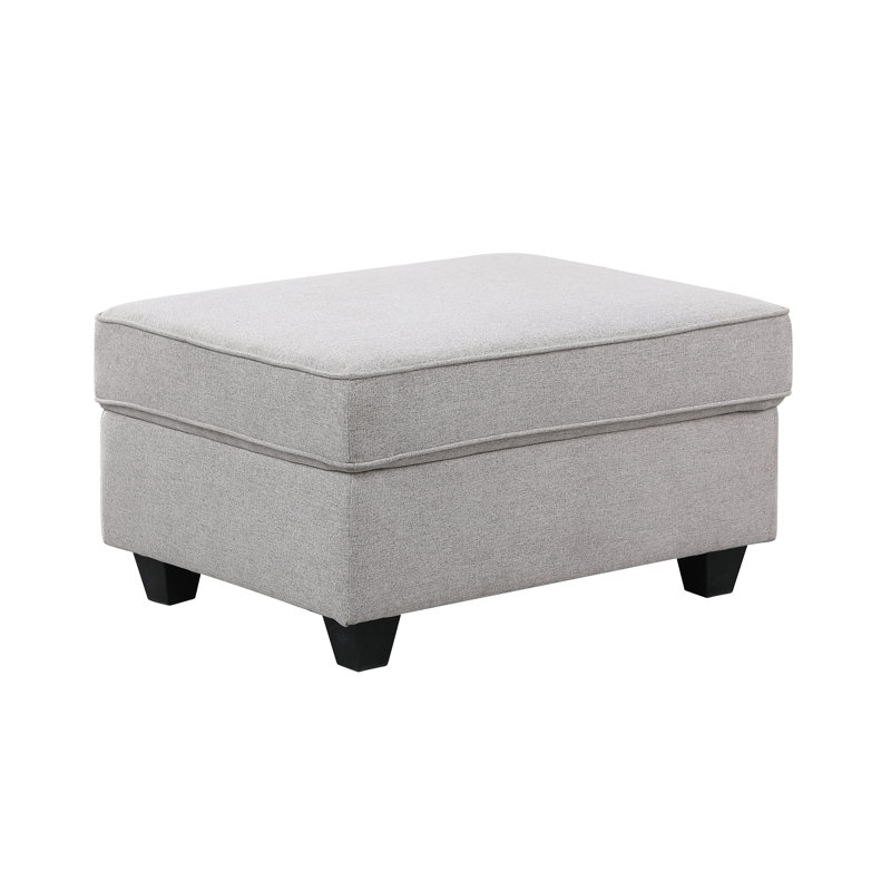 Beulah Upholstered L-Shaped Sectional Reversible, Light Gray Linen