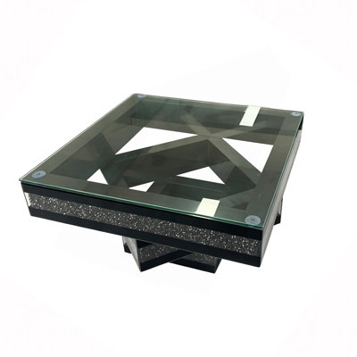 Table basse à motif de diamants broyés