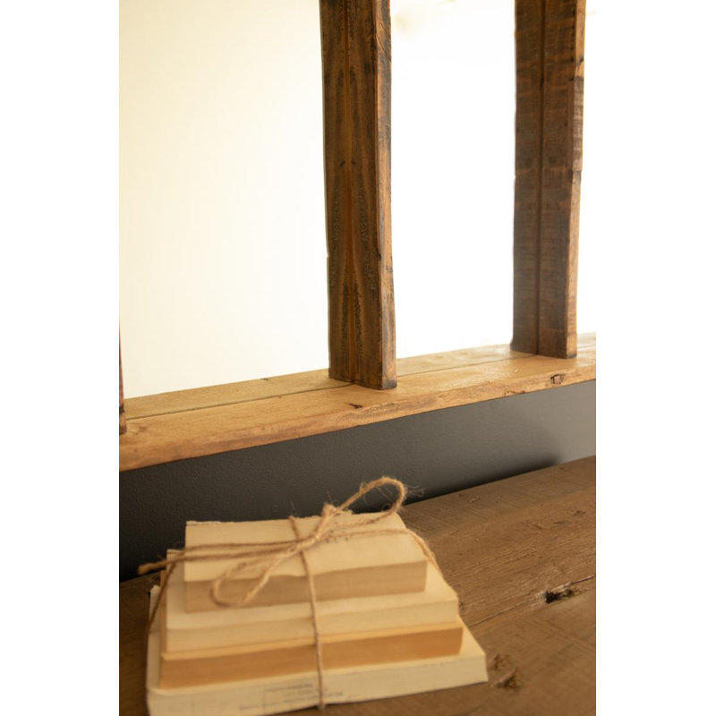Miroir à quatre panneaux en bois