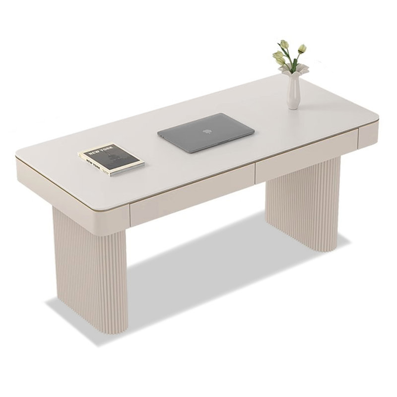 Bureau de style crème moderne et luxueux, H 29,53 po x l 55,12 po x P 23,62 po