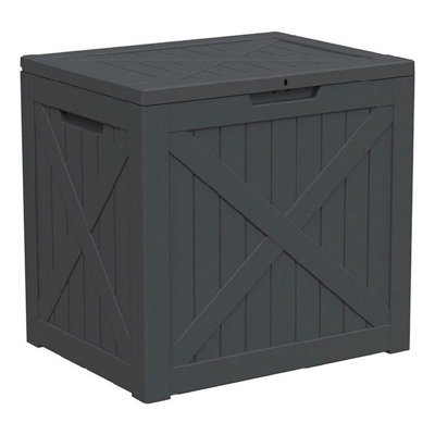 145L Lockable Waterproof Resin Outdoor Storage Box in Black