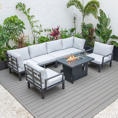 Ensemble de conversation pour patio avec 7 coussins Orren Ellis Hamilton