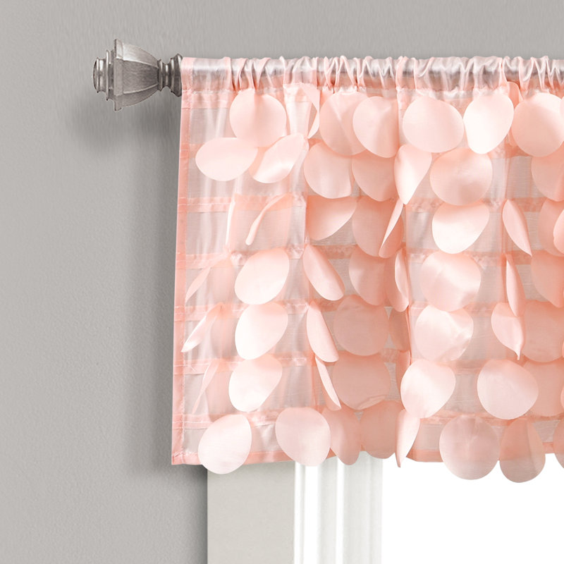 Solid Colour Scalloped Window Pelmet, Blush