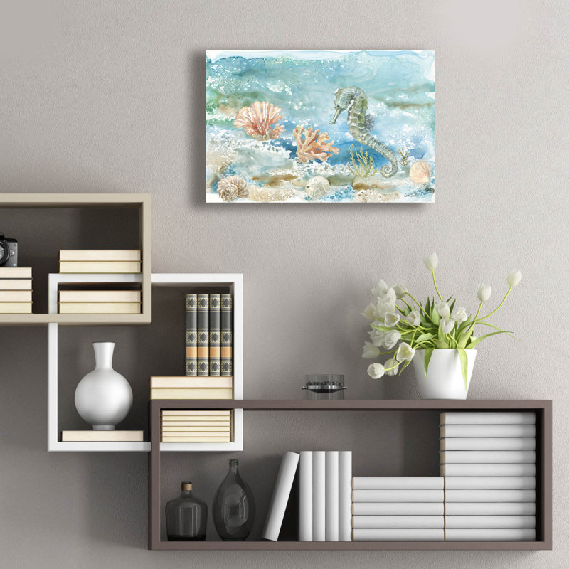 «Under Sea Life 2» par Leslie Trimbach, art mural en verre acrylique, 24 po x 16 po, H 16 po x l 24 po x P 0,2 po