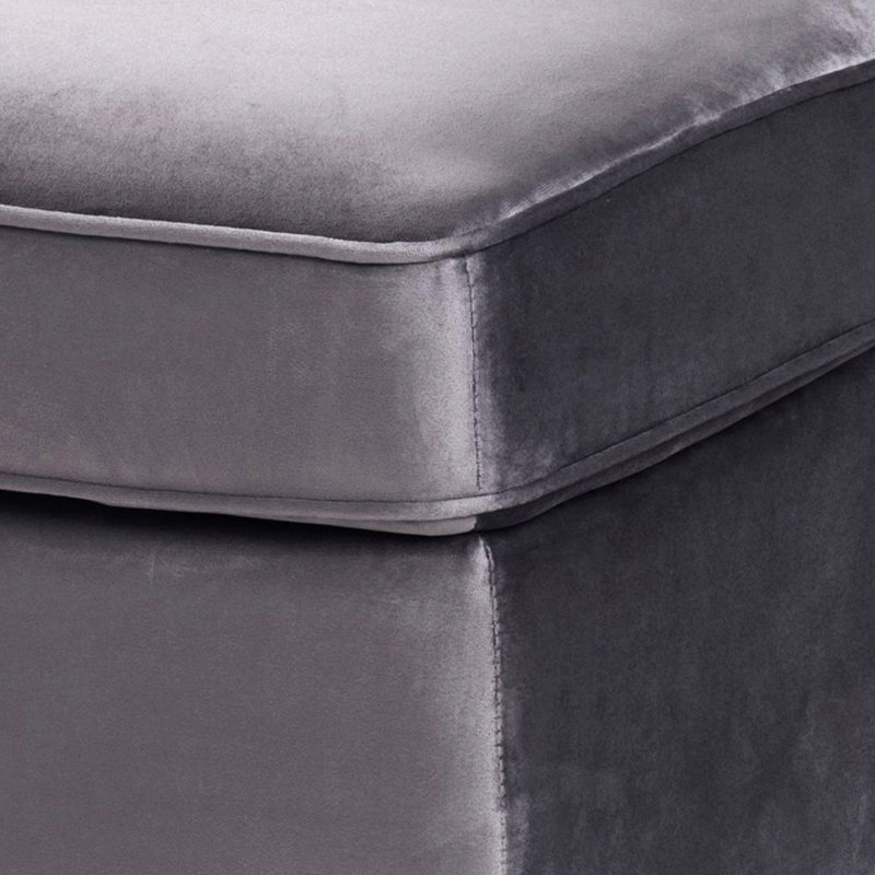 Repose-pieds rectangulaire, Velours gris velours
