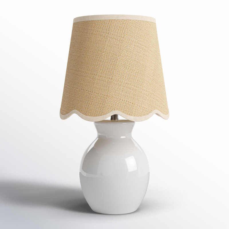 Lampe Momsen, Blanc, H 15 po x l 8 po x P 8 po, Naturel